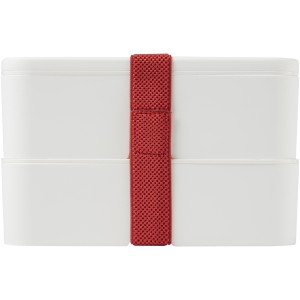 MIYO double layer lunch box, White, White, Red (Plastic kitchen equipments)