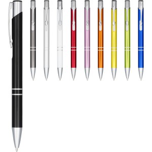 Moneta anodized aluminium click ballpoint pen, Grey (Metallic pen)