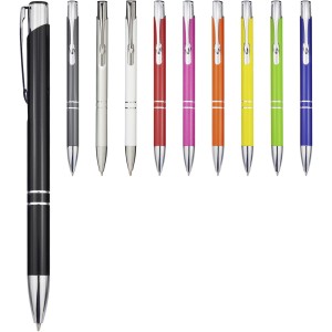 Moneta recycled aluminium ballpoint pen (blue ink), Silver (Metallic pen)