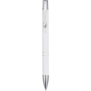 Moneta recycled aluminium ballpoint pen (blue ink), White (Metallic pen)