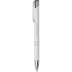 Moneta soft touch click ballpoint pen, white (Metallic pen)