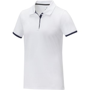 Morgan short sleeve women?s duotone polo, White (Polo shirt, 90-100% cotton)