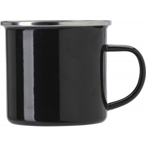 Enamel drinking mug (350 ml) Jamaal, black (Mugs)