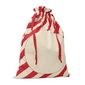 Large Santa cotton bag, Red