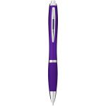 Nash ballpoint pen with coloured barrel and grip, Purple (10707809)