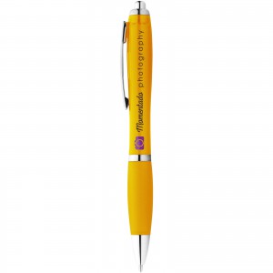 Nash ballpoint pen with coloured barrel and grip, Yellow (Plastic pen)