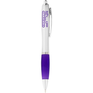 Nash ballpoint pen with silver barrel with coloured grip, Purple,Silver (Plastic pen)