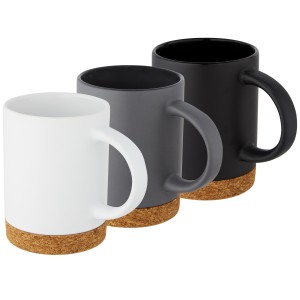 Neiva 425 ml ceramic mug with cork base, Grey (Mugs)