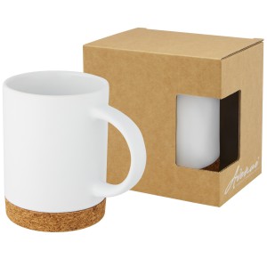 Neiva 425 ml ceramic mug with cork base, White (Mugs)