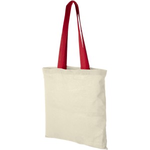 Nevada 100 g/m2 cotton tote bag with coloured handles, Natur (cotton bag)