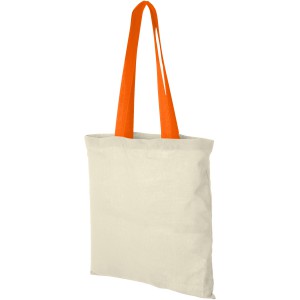 Nevada 100 g/m2 cotton tote bag with coloured handles, Natur (cotton bag)