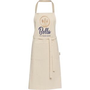 Nia 200 g/m2 recycled cotton apron, Oatmeal (Kitchen textile)