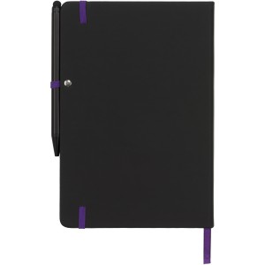 Noir Edge medium notebook, solid black,Purple (Notebooks)