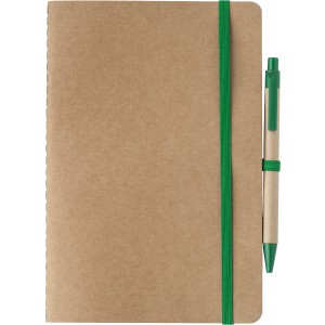 Recycled carton notebook (A5) Theodore, green (Notebooks)