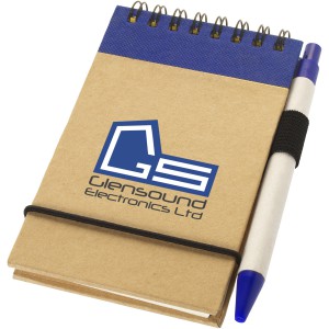 Zuse A7 recycled jotter notepad with pen, Natural,Navy (Notebooks)