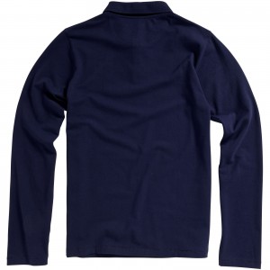 Oakville long sleeve men's polo, Navy (Long-sleeved shirt)