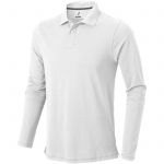 Oakville long sleeve men's polo, White (3808601)