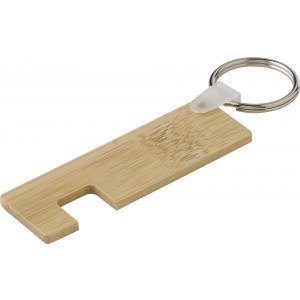 Bamboo key holder with phone holder Orlando, brown (Office desk equipment)