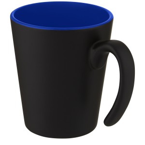 Oli 360 ml ceramic mug with handle, Blue, Solid black (Mugs)