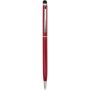 Ore aluminium ballpoint pen with stylus (blue ink), Red