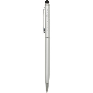 Ore aluminium ballpoint pen with stylus (blue ink), Silver (Metallic pen)