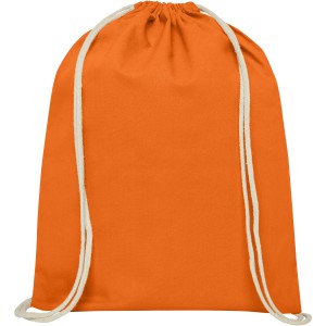 Oregon 140 g/m2 cotton drawstring backpack, Orange (Backpacks)