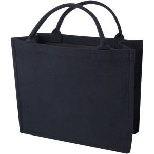 Page 500 g/m2 recycled book tote bag, Navy (Shopping bags)