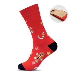 Pair of Christmas socks L, Red