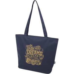 Panama GRS recycled zippered tote bag 20L, Navy (Shopping bags)