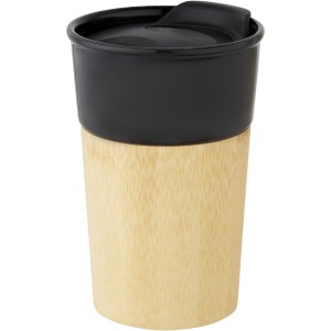 Pereira 320 ml porcelain mug with bamboo outer wall, Shiny b (Glasses)