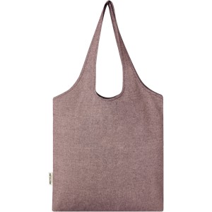 Pheebs 150 g/m2 recycled cotton trendy tote bag 7L, Heather maroon (cotton bag)