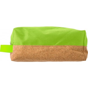 Polyester and cork toilet bag Lynn, green