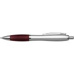 Plastic ballpen, silver barrel, burgundy (3011-10CD)