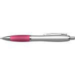 Plastic ballpen, silver barrel, pink (3011-17CD)