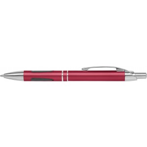ABS ballpen with rubber grip pads, red (Plastic pen)