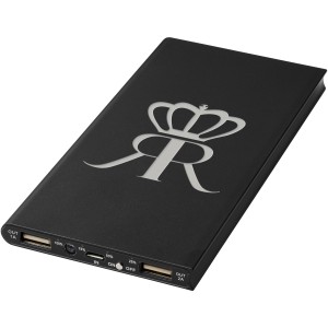 Plate 8000 mAh aluminum power bank, Black (Powerbanks)