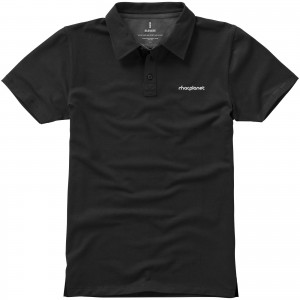 Markham short sleeve men's stretch polo, solid black (Polo shirt, 90-100% cotton)