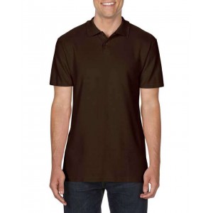 SOFTSTYLE(r) ADULT DOUBLE PIQU POLO, Dark Chocolate (Polo shirt, 90-100% cotton)