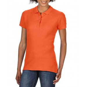 SOFTSTYLE(r) LADIES' DOUBLE PIQU POLO, Orange (Polo shirt, 90-100% cotton)