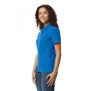 SOFTSTYLE(r) LADIES' DOUBLE PIQU POLO WITH 3 COLOUR-MATCHED BUTTONS, Royal (Polo shirt, 90-100% cotton)