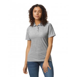 SOFTSTYLE(r) LADIES' DOUBLE PIQU POLO WITH 3 COLOUR-MATCHED BUTTONS, RS Sport Grey (Polo shirt, 90-100% cotton)