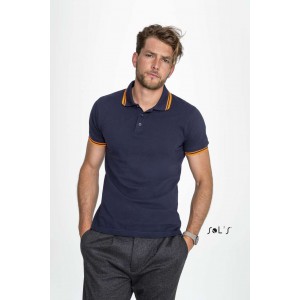 SOL'S PASADENA MEN - POLO SHIRT, Royal Blue/Neon Coral (Polo shirt, 90-100% cotton)