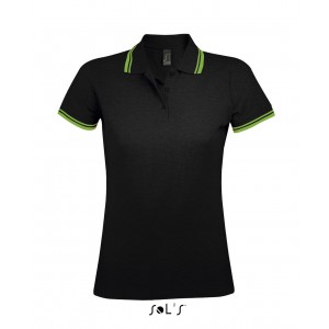 SOL'S PASADENA WOMEN - POLO SHIRT, Black/Lime (Polo shirt, 90-100% cotton)