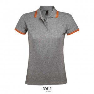 SOL'S PASADENA WOMEN - POLO SHIRT, Grey/Navy (Polo shirt, 90-100% cotton)