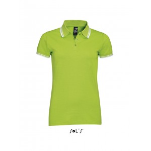 SOL'S PASADENA WOMEN - POLO SHIRT, Lime/White (Polo shirt, 90-100% cotton)