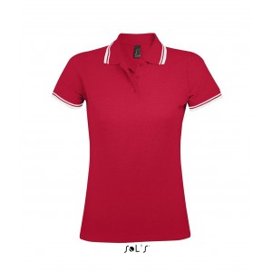 SOL'S PASADENA WOMEN - POLO SHIRT, Red/White (Polo shirt, 90-100% cotton)