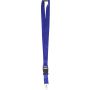 Polyester (300D) lanyard and key holder Bobbi, cobalt blue