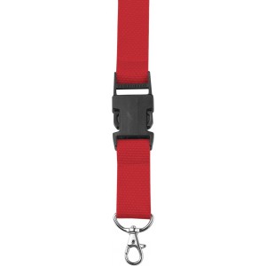 Polyester (300D) lanyard and key holder Bobbi, red (Lanyard, armband, badge holder)