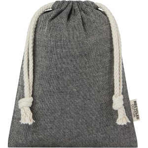 Pheebs 150 g/m2 GRS recycled cotton gift bag small 0.5L, Heather black (Pouches, paper bags, carriers)