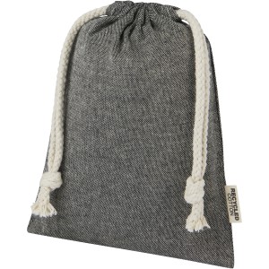 Pheebs 150 g/m2 GRS recycled cotton gift bag small 0.5L, Heather black (Pouches, paper bags, carriers)